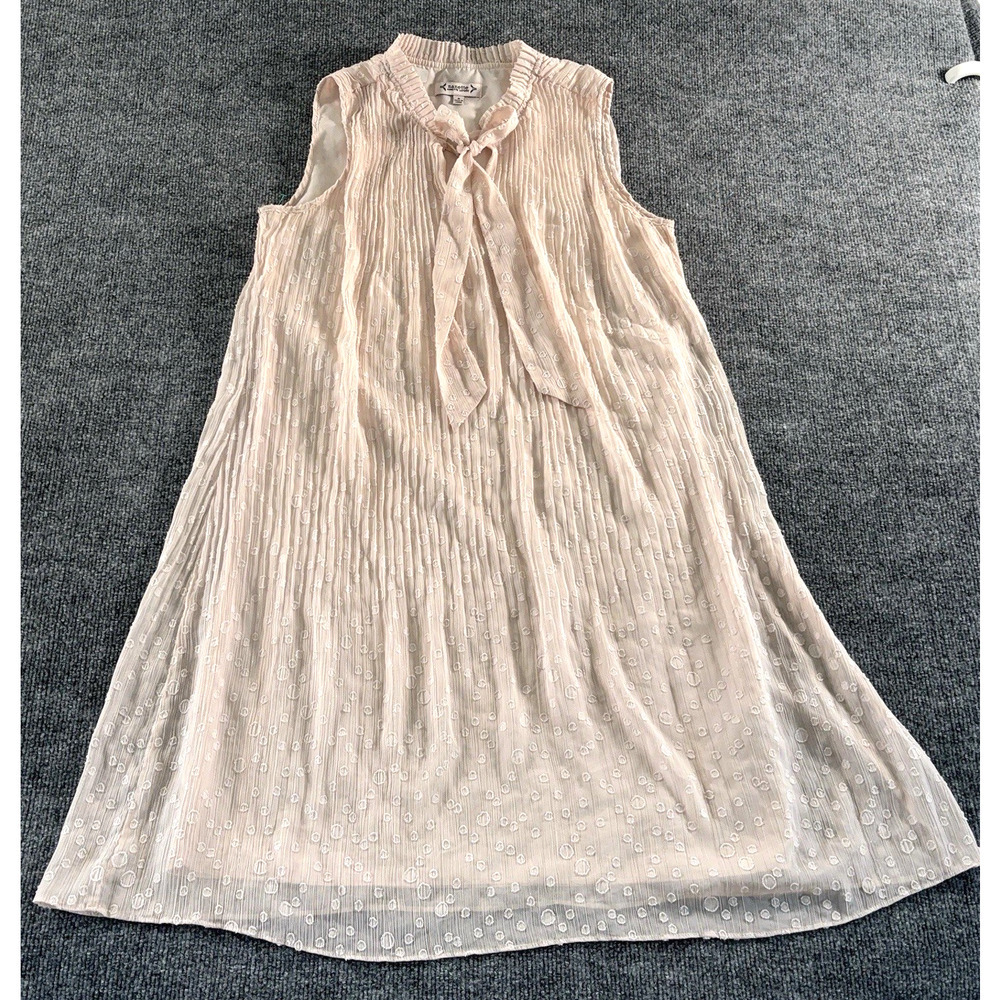 Nanette Lepore Pink Blush Chiffon A-Line Dress 8 Tie Neck Ruffle Party